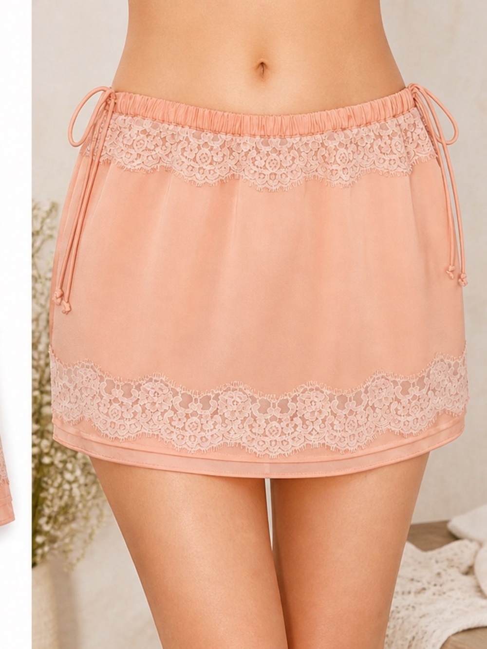 Banana Republic Peach Lace Trim Skirt